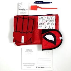 Spiderman United Airlines Polaris Amenity Travel Bag Red Marvel Comics unused